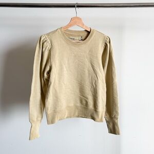$150 NWT Unsubscribed Puff Sleeve Sweatshirt in Washed Olive Sz Small